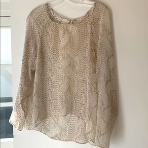Wool look a like shear blouse